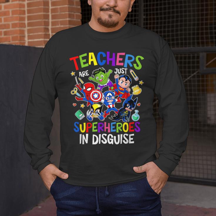 Teachers Are Superheroes Back To School Men's Long Sleeve T-Shirt, funny design Teachers Are Superheroes Back To School Men's Long Sleeve T-Shirt, funny design
