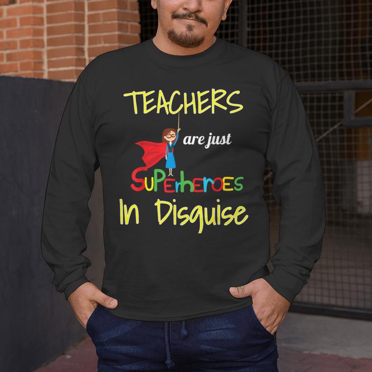 Teachers Are Superheroes First Day School T-Shirt Men's Long Sleeve T-Shirt, funny design