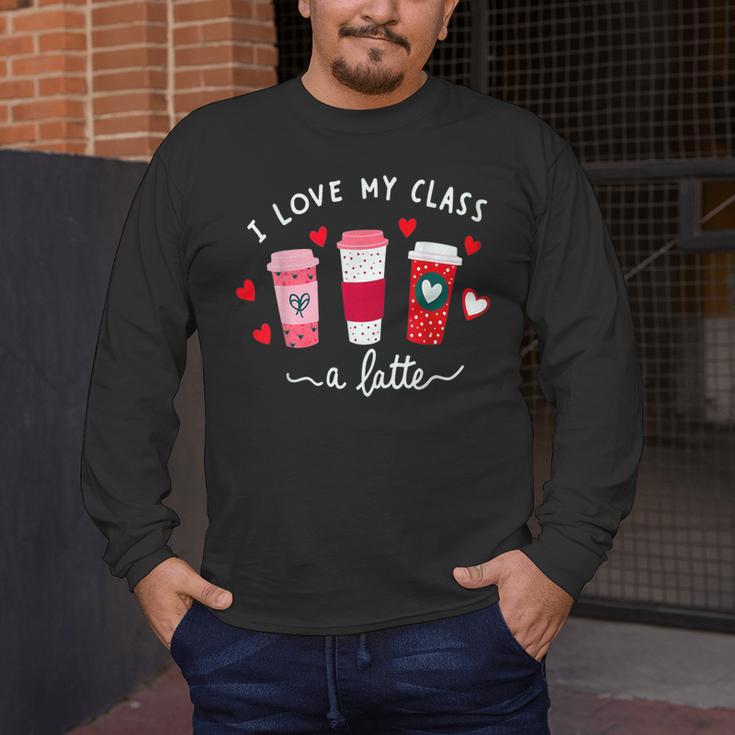 Teachers Valentine Day I Love My Class A Latte Coffee Women Men's Long Sleeve T-Shirt, funny design Teachers Valentine Day I Love My Class A Latte Coffee Women Men's Long Sleeve T-Shirt, funny design