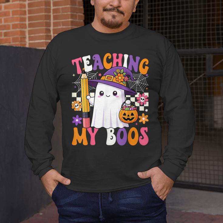Teaching My Boos Ghost Teacher Cute Pencil Halloween Teacher Men's Long Sleeve T-Shirt, funny design Teaching My Boos Ghost Teacher Cute Pencil Halloween Teacher Men's Long Sleeve T-Shirt, funny design