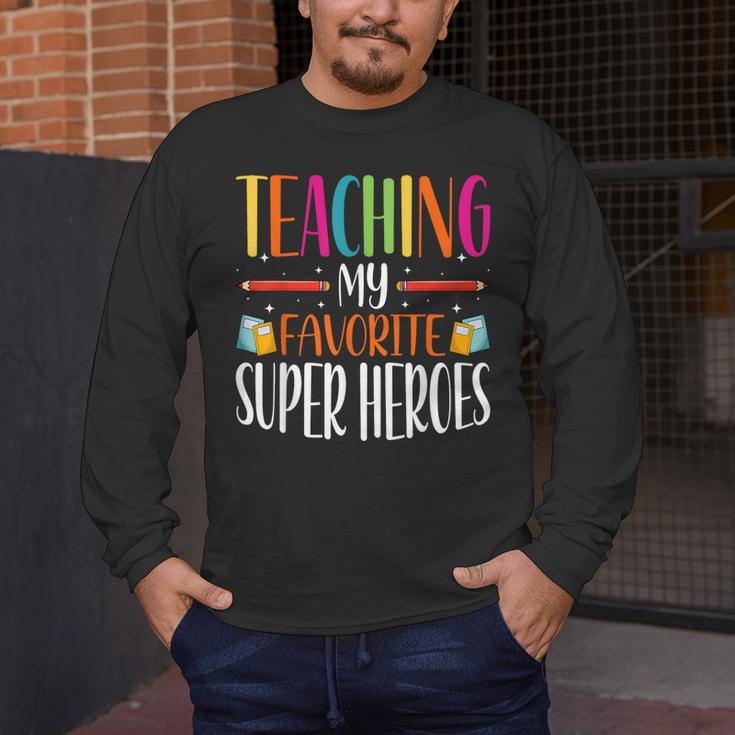Teaching My Favorite Superheros Men Women SPED Teacher Men's Long Sleeve T-Shirt, funny design