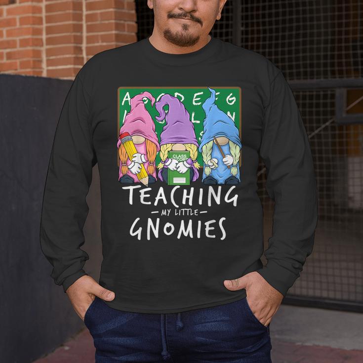 Teaching My Little Gnomies With Gnome For Teacher Women Men's Long Sleeve T-Shirt, funny design