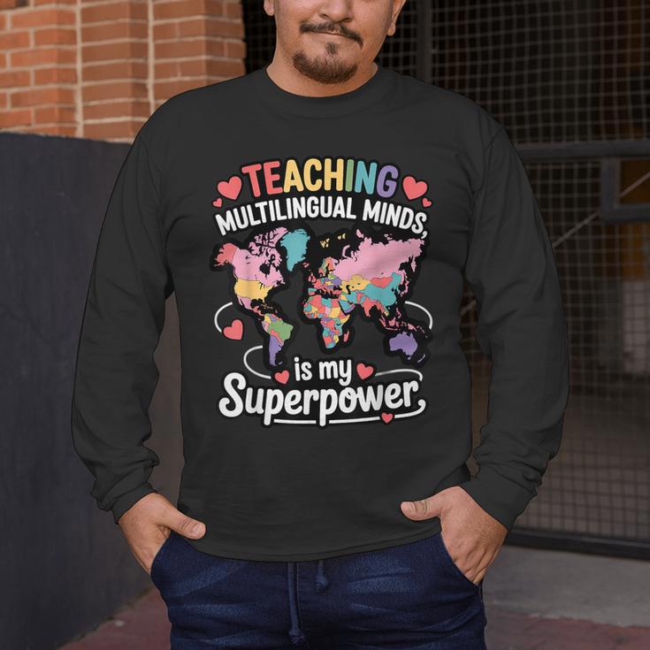 Teaching Multilingual Minds Learners English ESL Teacher Men's Long Sleeve T-Shirt, funny design Teaching Multilingual Minds Learners English ESL Teacher Men's Long Sleeve T-Shirt, funny design