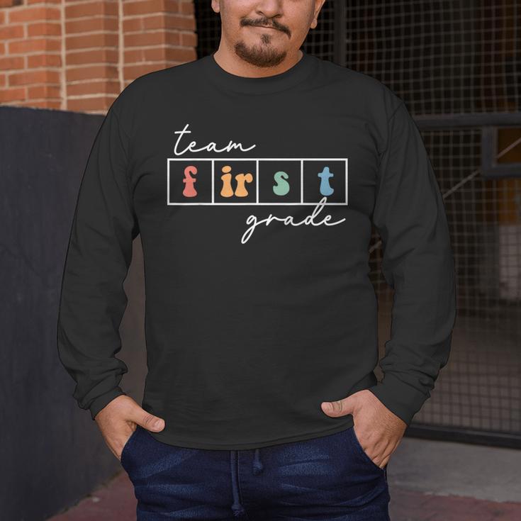 Team First Grade Back To School 1st Grade Teacher Kids Cute Men's Long Sleeve T-Shirt, funny design
