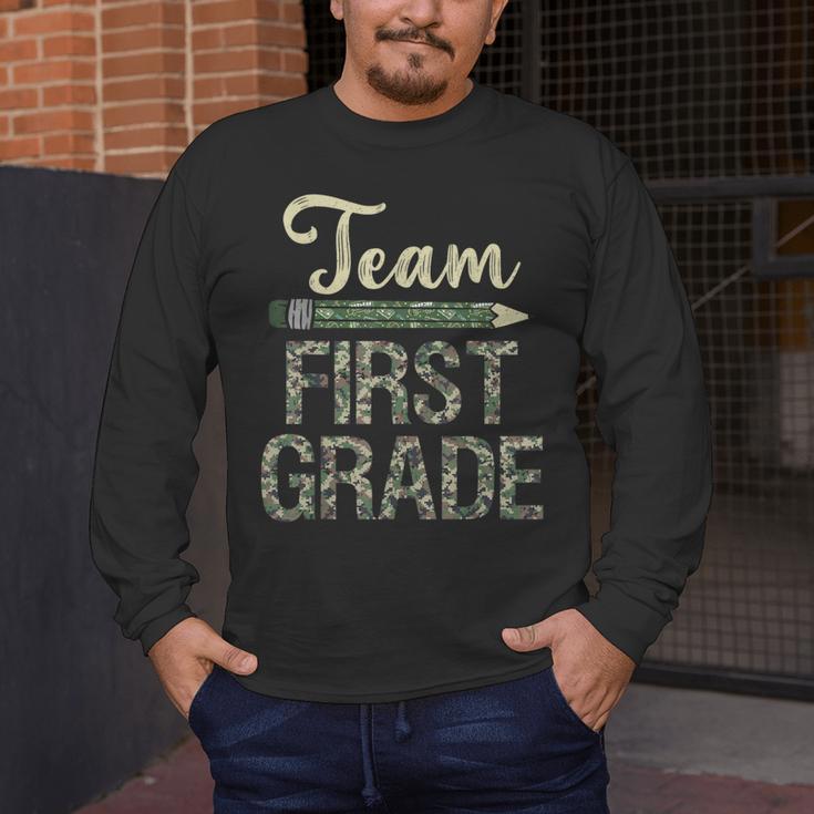 Team First Grade Camo 1st Grade Teacher Camouflage Men's Long Sleeve T-Shirt, funny design Team First Grade Camo 1st Grade Teacher Camouflage Men's Long Sleeve T-Shirt, funny design