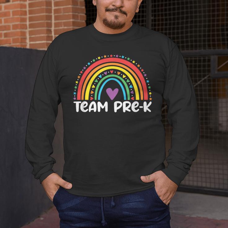 Team Pre-K Teacher Crew Squad Hello Back School Graduation Men's Long Sleeve T-Shirt, funny design Team Pre-K Teacher Crew Squad Hello Back School Graduation Men's Long Sleeve T-Shirt, funny design