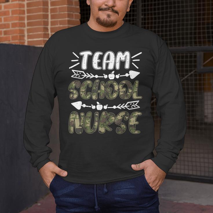 Team School Nurse Camo Teacher Student Back To School For Men Women Men's Long Sleeve T-Shirt, funny design