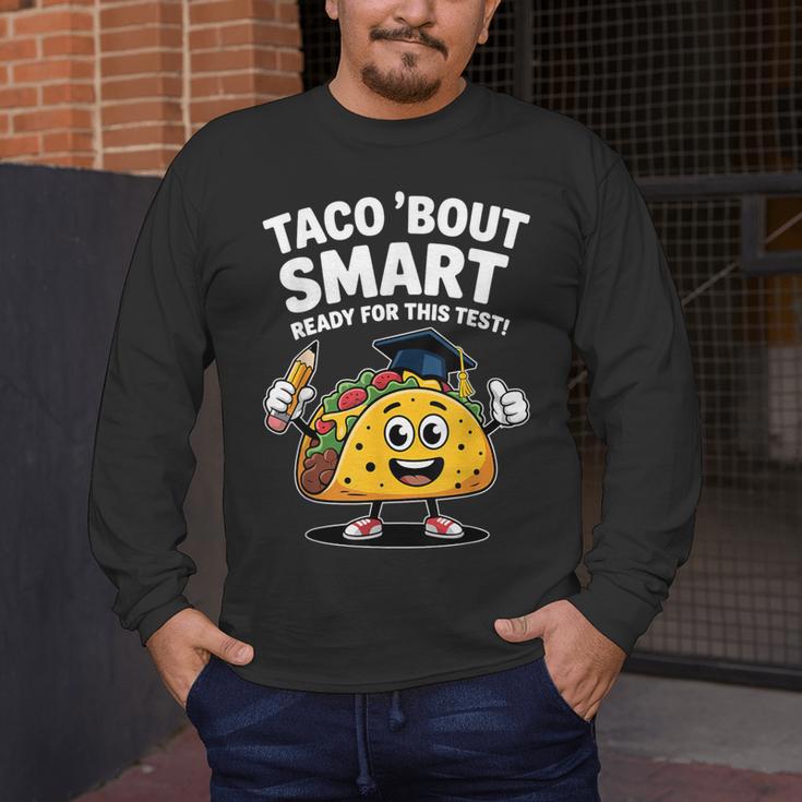 Test Day Teacher Shirt Motivational Testing Day Taco Testing Men's Long Sleeve T-Shirt, funny design