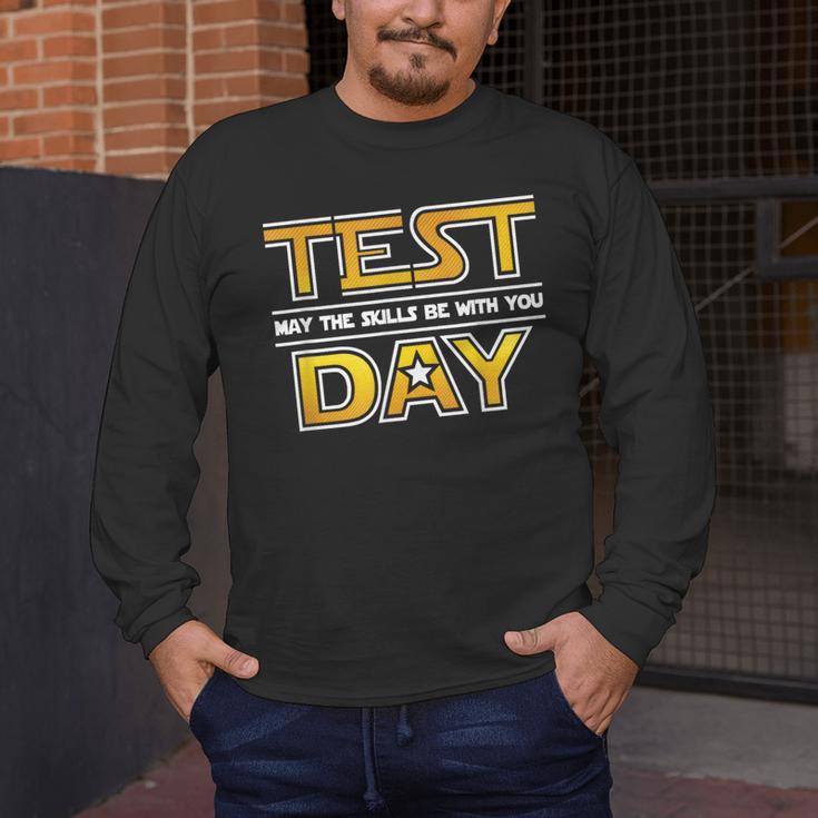 Test Day Testing May The Skills Be With You School Teacher Men's Long Sleeve T-Shirt, funny design Test Day Testing May The Skills Be With You School Teacher Men's Long Sleeve T-Shirt, funny design