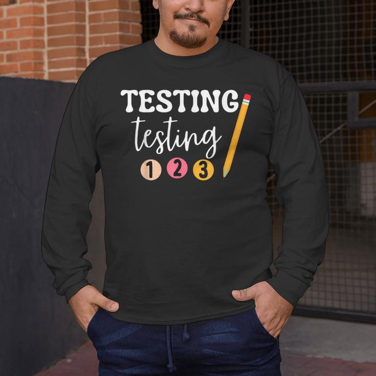 Testing Testing 123 Cute Math Teacher Student Test Day Men Women Girls Kids Men's Long Sleeve T-Shirt, funny design Testing Testing 123 Cute Math Teacher Student Test Day Men Women Girls Kids Men's Long Sleeve T-Shirt, funny design