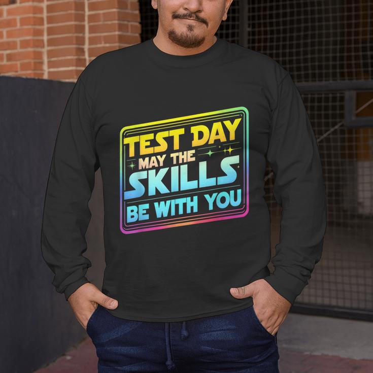 Testing Day Test Day May The Skills Be With You Teacher Men's Long Sleeve T-Shirt, funny design Testing Day Test Day May The Skills Be With You Teacher Men's Long Sleeve T-Shirt, funny design