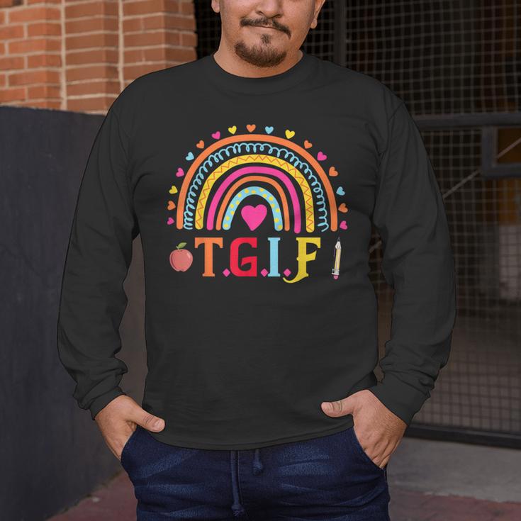 TGIF Teacher Appreciation Alphabet Thank God It's Friday For Men Women Girls Kids Men's Long Sleeve T-Shirt, funny design