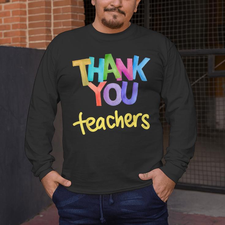 Thank You Teacher Appreciation Graduation Men Women Girls Kids Men's Long Sleeve T-Shirt, funny design