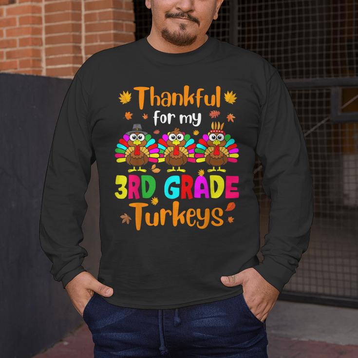 Thankful For My 3rd Grade Turkeys Thanksgiving Teacher Kids Men's Long Sleeve T-Shirt, funny design Thankful For My 3rd Grade Turkeys Thanksgiving Teacher Kids Men's Long Sleeve T-Shirt, funny design