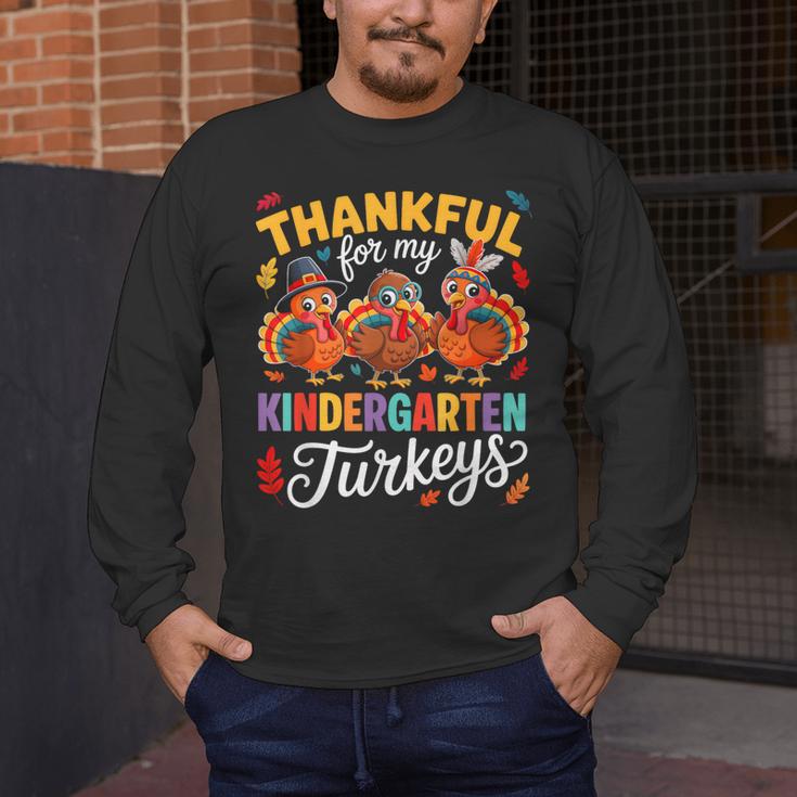 Thankful For My Kindergarten Turkeys Thanksgiving Teacher Men's Long Sleeve T-Shirt, funny design Thankful For My Kindergarten Turkeys Thanksgiving Teacher Men's Long Sleeve T-Shirt, funny design