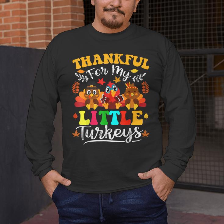 Thankful For My Little Turkeys Teacher Thanksgiving Teachers Men's Long Sleeve T-Shirt, funny design Thankful For My Little Turkeys Teacher Thanksgiving Teachers Men's Long Sleeve T-Shirt, funny design