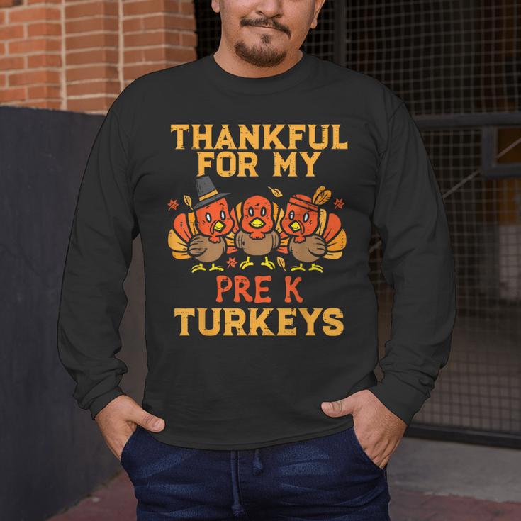 Thankful For My Pre K Turkeys Teacher Thanksgiving Men Women Men's Long Sleeve T-Shirt, funny design Thankful For My Pre K Turkeys Teacher Thanksgiving Men Women Men's Long Sleeve T-Shirt, funny design