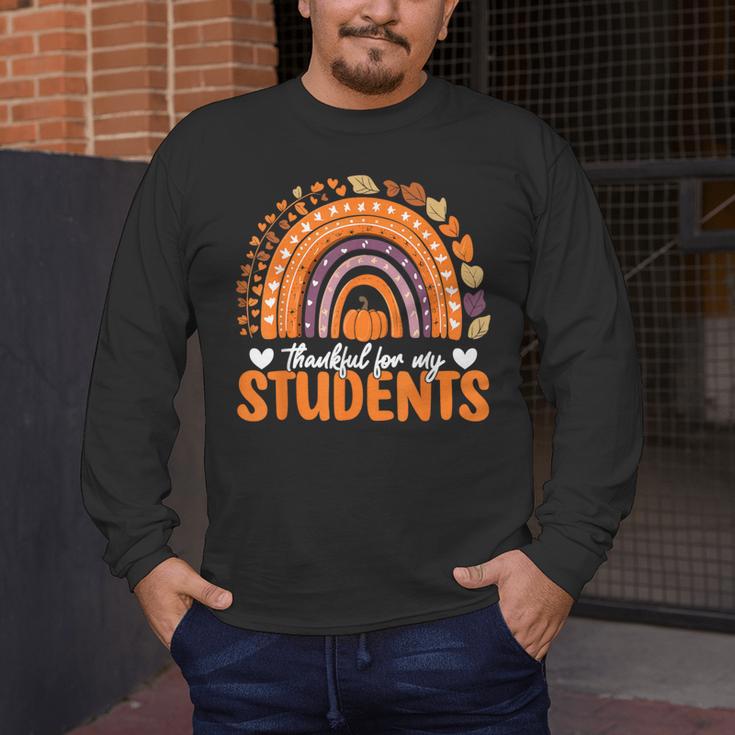 Thankful For My Students Teacher Thanksgiving School Fall Men's Long Sleeve T-Shirt, funny design Thankful For My Students Teacher Thanksgiving School Fall Men's Long Sleeve T-Shirt, funny design