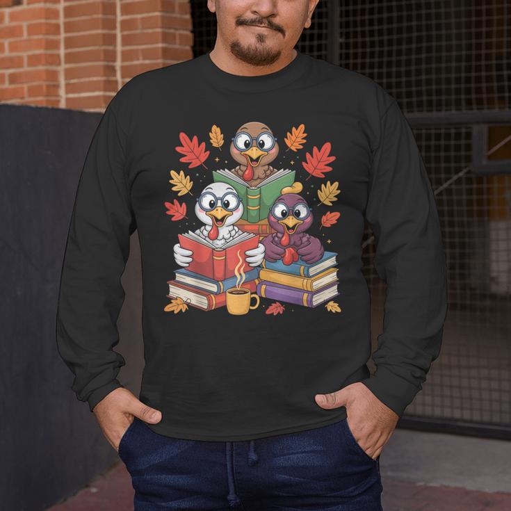 Thanksgiving Teacher Books Turkey Reading Book Men's Long Sleeve T-Shirt, funny design Thanksgiving Teacher Books Turkey Reading Book Men's Long Sleeve T-Shirt, funny design