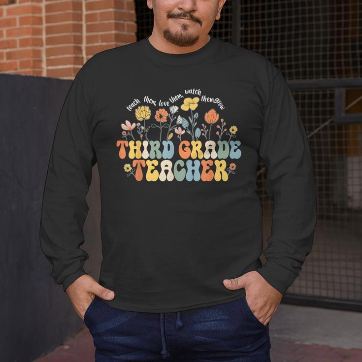 Third 3rd Grade Teacher Appreciation Teaching Wildflowers Men's Long Sleeve T-Shirt, funny design Third 3rd Grade Teacher Appreciation Teaching Wildflowers Men's Long Sleeve T-Shirt, funny design