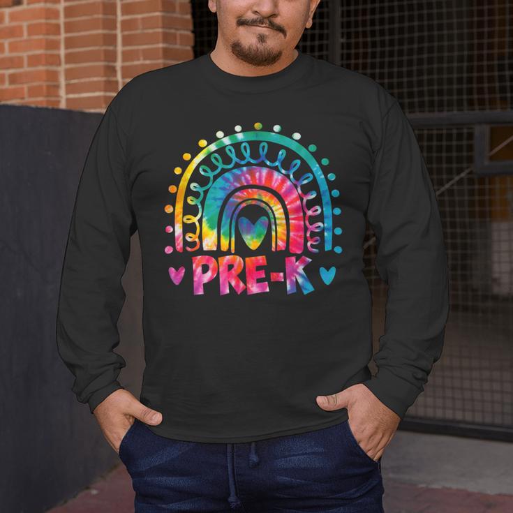 Tie Dye Prek Teacher Rainbow Preschool Back To School Girl Men's Long Sleeve T-Shirt, funny design Tie Dye Prek Teacher Rainbow Preschool Back To School Girl Men's Long Sleeve T-Shirt, funny design