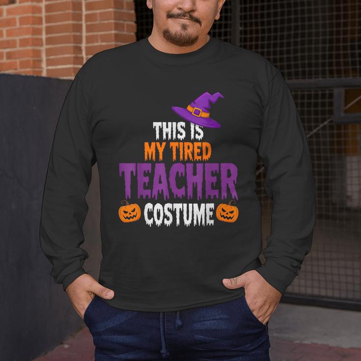 Tired Teacher Costume For Halloween Teachers Men's Long Sleeve T-Shirt, funny design Tired Teacher Costume For Halloween Teachers Men's Long Sleeve T-Shirt, funny design