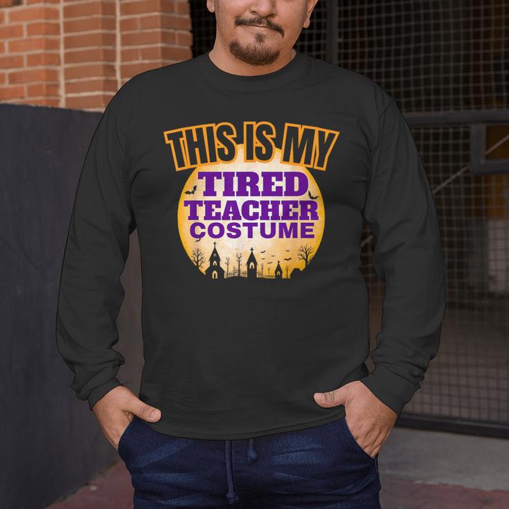 This Is My Tired Teacher Costume Halloween Teachers Men's Long Sleeve T-Shirt, funny design This Is My Tired Teacher Costume Halloween Teachers Men's Long Sleeve T-Shirt, funny design