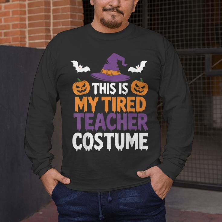Tired Teacher Costume For Humor Halloween Men's Long Sleeve T-Shirt, funny design Tired Teacher Costume For Humor Halloween Men's Long Sleeve T-Shirt, funny design