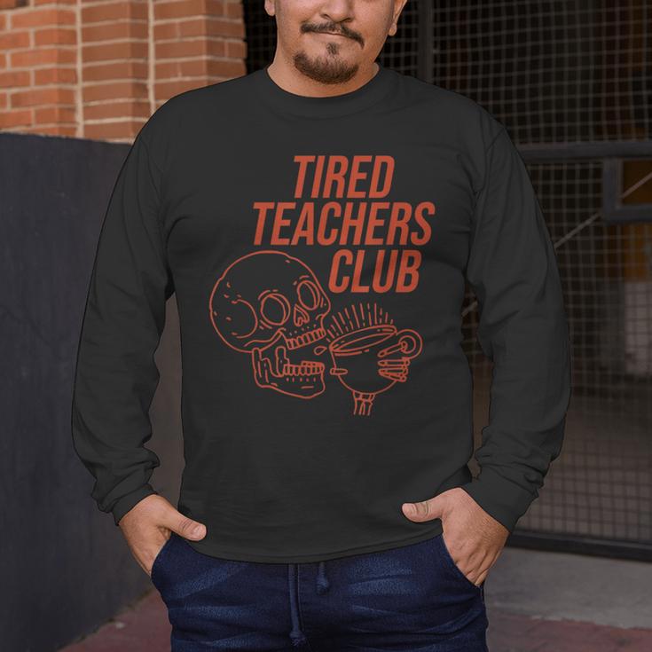 Tired Teachers Club Men's Long Sleeve T-Shirt, funny design Tired Teachers Club Men's Long Sleeve T-Shirt, funny design