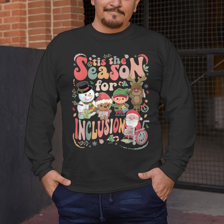 Tis The Season For Inclusion Christmas Sped Teacher Men's Long Sleeve T-Shirt, funny design