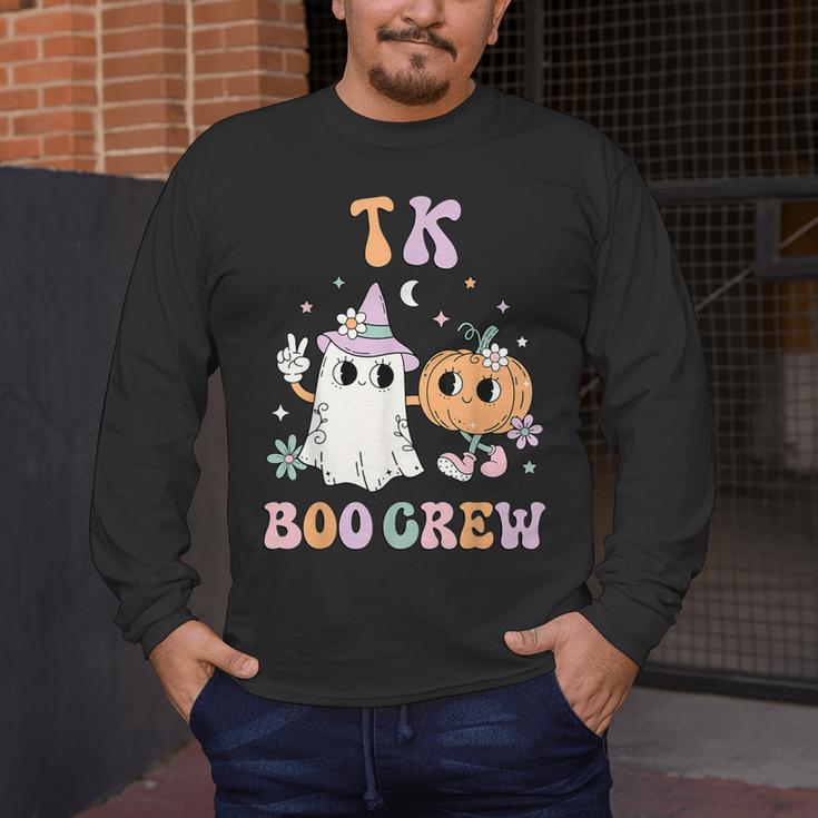 TK Boo Crew Retro Groovy Halloween Floral Ghost TK Teacher Men Women Kids Men's Long Sleeve T-Shirt, funny design TK Boo Crew Retro Groovy Halloween Floral Ghost TK Teacher Men Women Kids Men's Long Sleeve T-Shirt, funny design