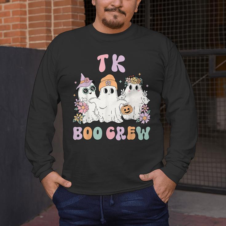 TK Boo Crew Retro Groovy Halloween Floral Ghost TK Teacher Men's Long Sleeve T-Shirt, funny design TK Boo Crew Retro Groovy Halloween Floral Ghost TK Teacher Men's Long Sleeve T-Shirt, funny design
