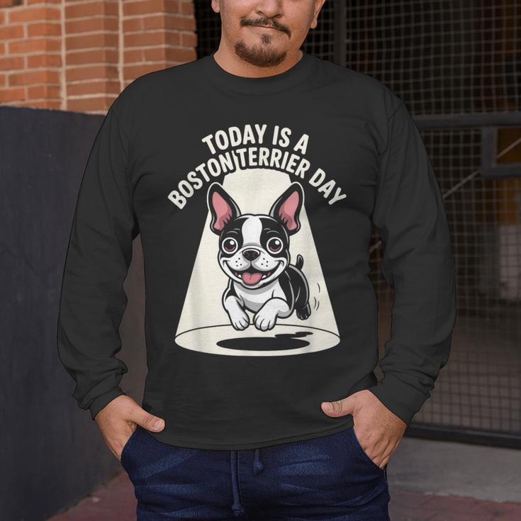 Today Is A Boston Terrier Day Cute Dog Lover Cartoon Men's Long Sleeve T-Shirt, funny design