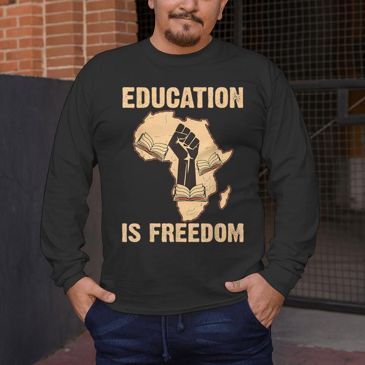 History Education Is Freedom African Map Black Teacher Men's Long Sleeve T-Shirt, funny design History Education Is Freedom African Map Black Teacher Men's Long Sleeve T-Shirt, funny design