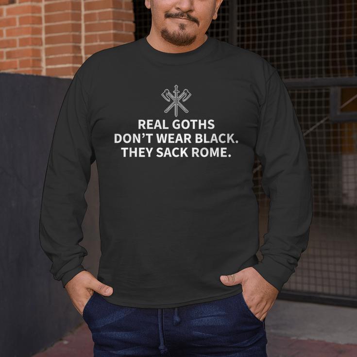 History Teacher Real Goths Sack Rome Men's Long Sleeve T-Shirt, funny design