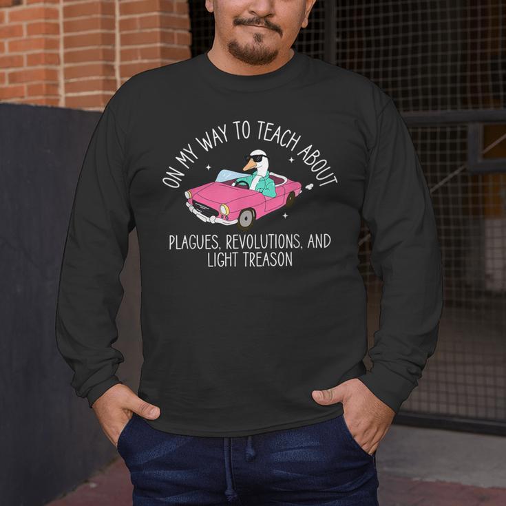 History Teacher Silly Goose Back To School Social Studies Men's Long Sleeve T-Shirt, funny design