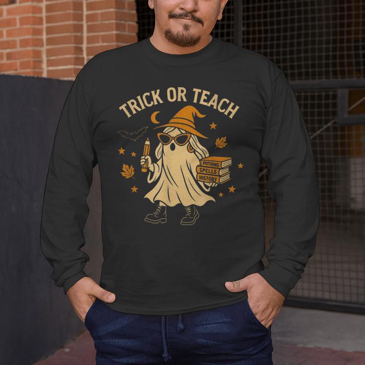 Trick Or Teach Halloween Teacher Men's Long Sleeve T-Shirt, funny design Trick Or Teach Halloween Teacher Men's Long Sleeve T-Shirt, funny design