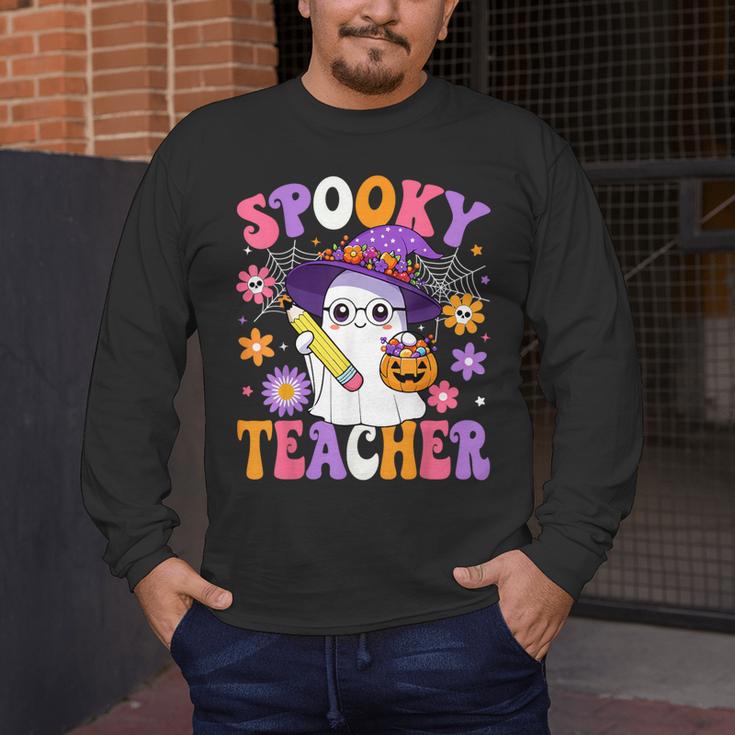 Trick Or Teach Spooky Teacher Ghost Halloween Teacher Men's Long Sleeve T-Shirt, funny design Trick Or Teach Spooky Teacher Ghost Halloween Teacher Men's Long Sleeve T-Shirt, funny design
