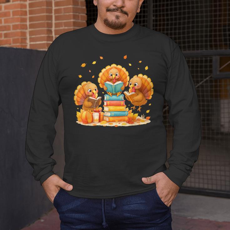 Turkey Read Books Reading Fall Thanksgiving Teacher Men's Long Sleeve T-Shirt, funny design Turkey Read Books Reading Fall Thanksgiving Teacher Men's Long Sleeve T-Shirt, funny design