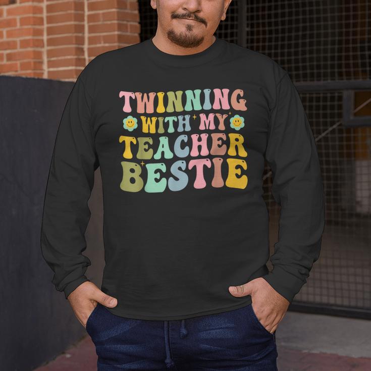 Twinning With My Teacher Bestie Twin Day Matching Teachers For Men Women Girls Kids Men's Long Sleeve T-Shirt, funny design Twinning With My Teacher Bestie Twin Day Matching Teachers For Men Women Girls Kids Men's Long Sleeve T-Shirt, funny design