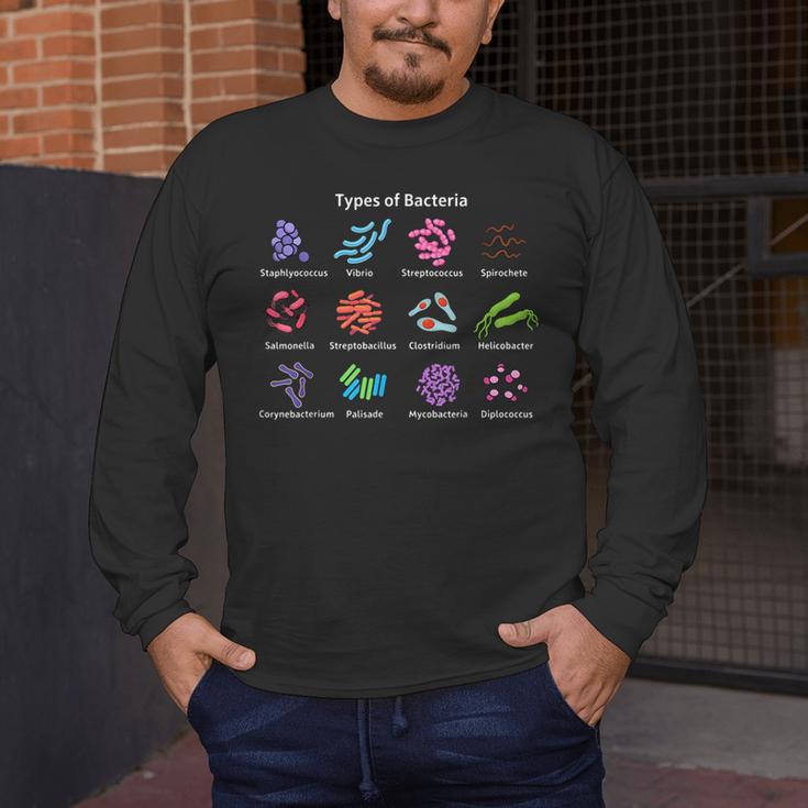 Types Of Bacteria Microbiologist Biology Science Teacher Men's Long Sleeve T-Shirt, funny design Types Of Bacteria Microbiologist Biology Science Teacher Men's Long Sleeve T-Shirt, funny design