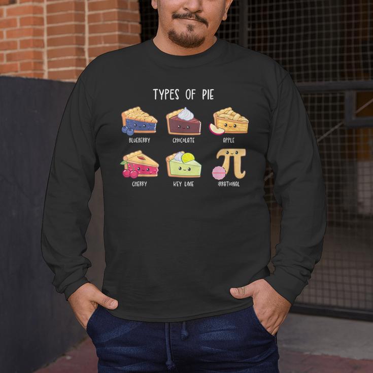 Types Of Pie Pi Day Math Teacher Geek 314 Math Pun Men's Long Sleeve T-Shirt, funny design Types Of Pie Pi Day Math Teacher Geek 314 Math Pun Men's Long Sleeve T-Shirt, funny design