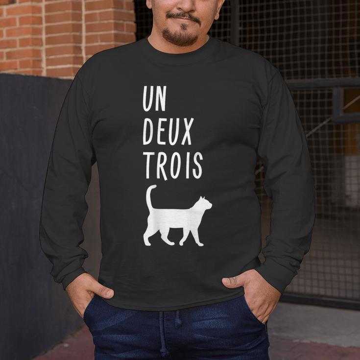 Un Deux Trois Cat Shirt French Teacher Men's Long Sleeve T-Shirt, funny design Un Deux Trois Cat Shirt French Teacher Men's Long Sleeve T-Shirt, funny design