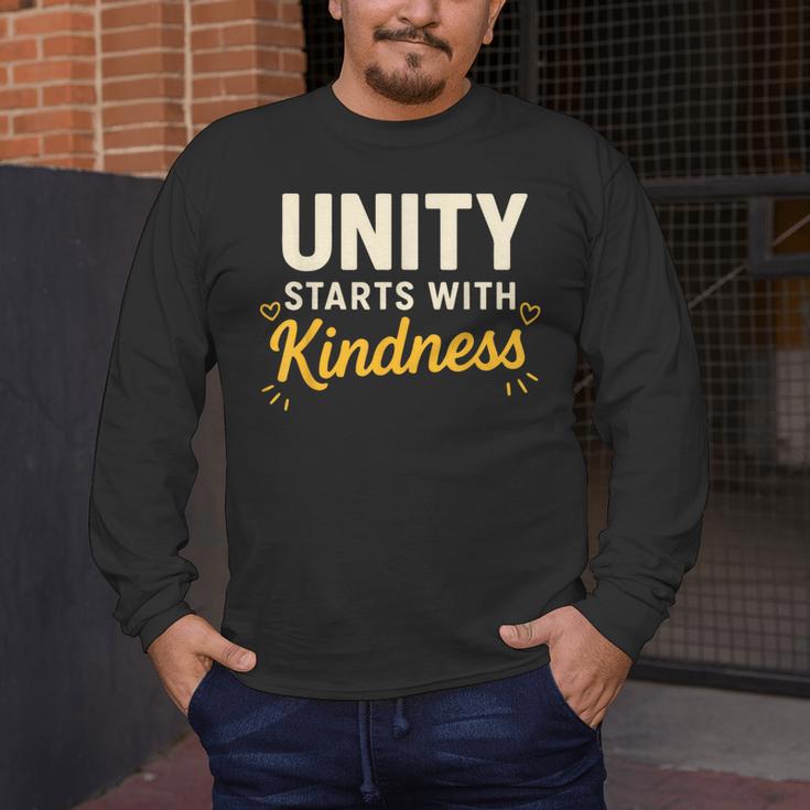 Unity Kindness Shirt Women Teachers Kids Unity Day Orange Men's Long Sleeve T-Shirt, funny design