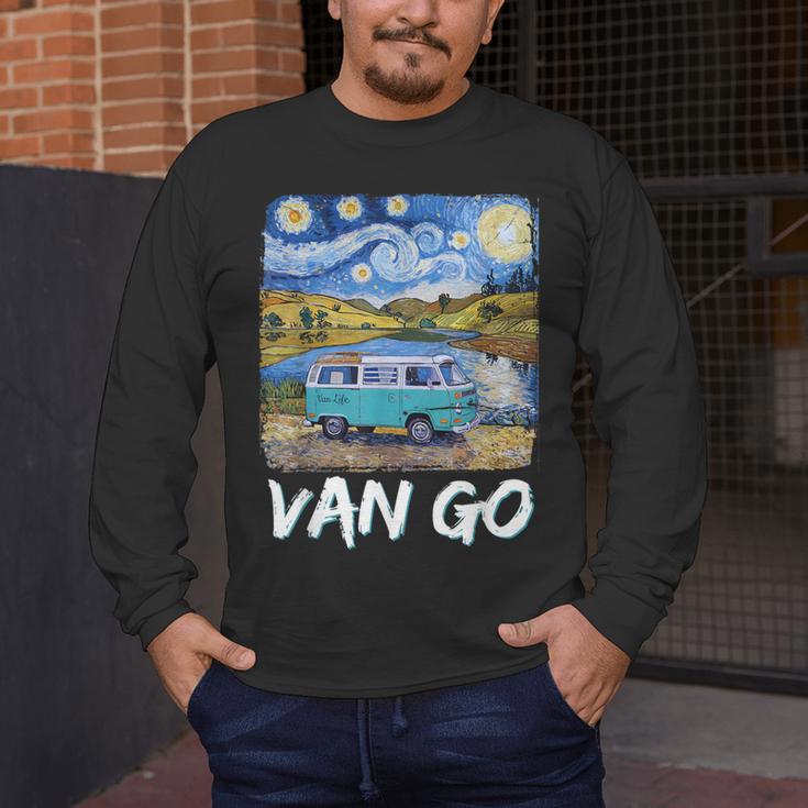 Van Go Retro Vanlife Art Teacher Men's Long Sleeve T-Shirt, funny design