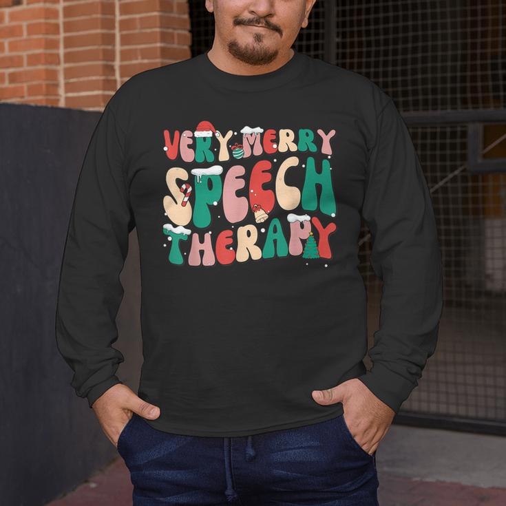 Verry Merry Speech Language Pathologist Teacher Christmas Men's Long Sleeve T-Shirt, funny design Verry Merry Speech Language Pathologist Teacher Christmas Men's Long Sleeve T-Shirt, funny design