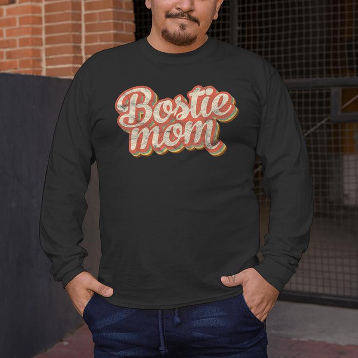 Vintage Boston Terrier Mom Dog Lover Pet Bostie Mama Men Women Girls Kids Men's Long Sleeve T-Shirt, funny design