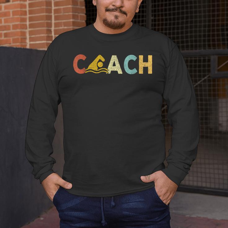 Vintage Swim Coach Swimming Coach Swim Teacher Swimmer Retro Men's Long Sleeve T-Shirt, funny design Vintage Swim Coach Swimming Coach Swim Teacher Swimmer Retro Men's Long Sleeve T-Shirt, funny design