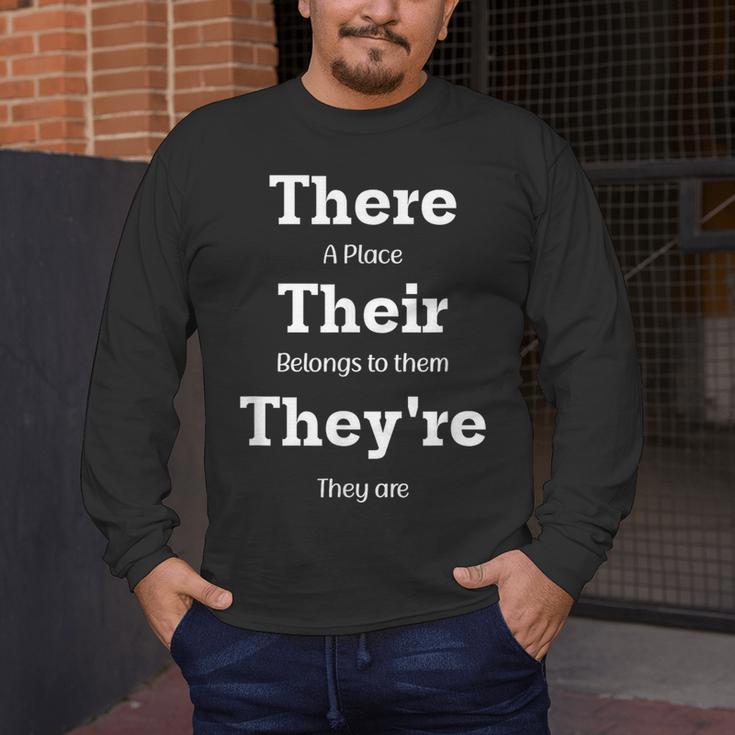 Vocabulary Police Their There They'Re English Teacher Men's Long Sleeve T-Shirt, funny design Vocabulary Police Their There They'Re English Teacher Men's Long Sleeve T-Shirt, funny design