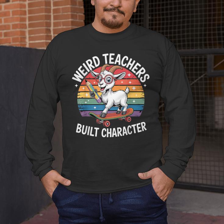 Weird Teachers Build Character Teacher Men's Long Sleeve T-Shirt, funny design